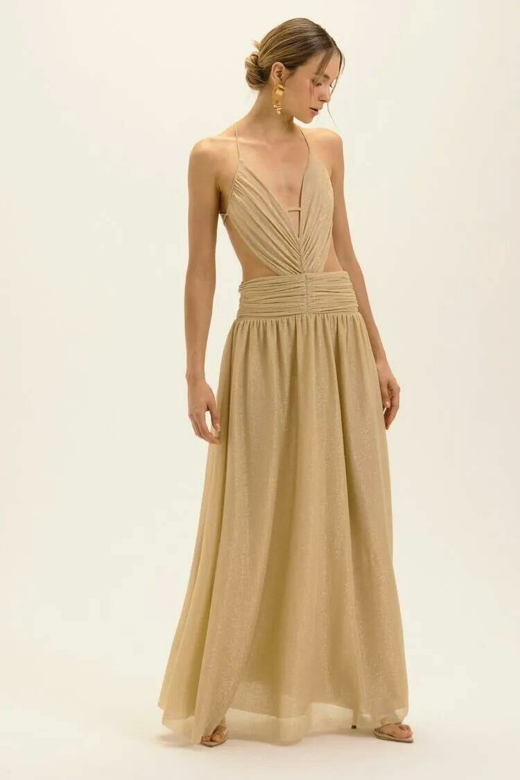 Imagem de Vestido Alana Dourado Le Blog